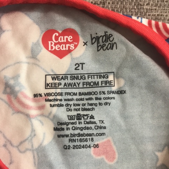 Birdie Bean X Care Bears American Cares 2 Piece Pajama Short Set - Picture 4 of 6